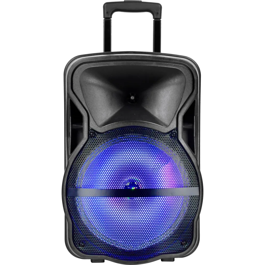 VT-6312 Mobiler, batteriebetriebener Lautsprecher mit Bluetooth, kabelgebundenem Mikrofon und LED-Lichteffekt - RGB - 35
