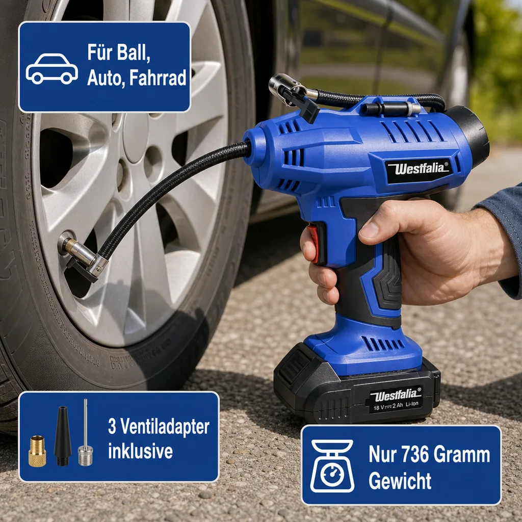 Akku-Druckluftpumpe ADLP18 Starter-Set (inklusive Akku und Ladegerät)