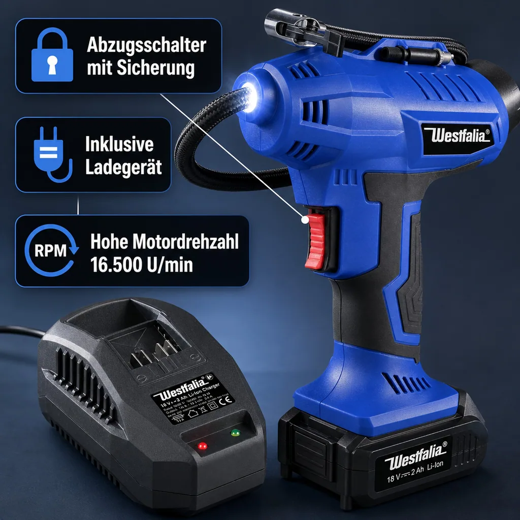 Akku-Druckluftpumpe ADLP18 Starter-Set (inklusive Akku und Ladegerät)