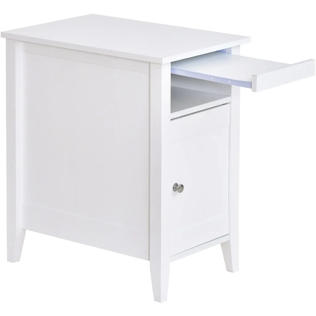 Beistelltisch mit Schrank, weiß