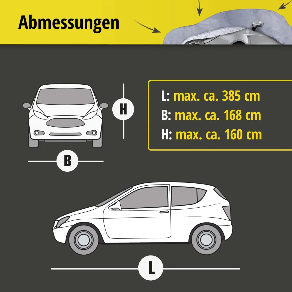 Autoabdeckplane all weather - Größe 2 - 385x168x160cm - PVC beschichtet