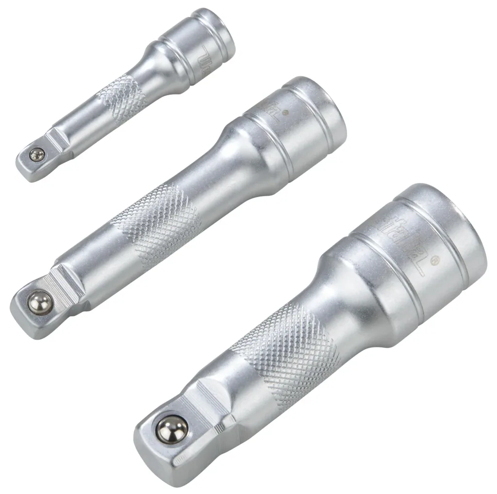 Steckschlüssel/ Kippverlängerungen Satz 1/2" - 3/8" - 1/4", 9-teilig