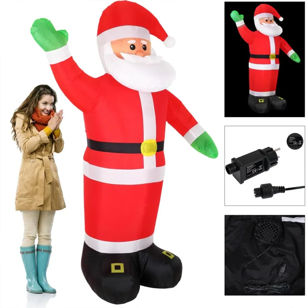 Weihnachtsmann aufblasbar XXL mit Beleuchtung 250 x 180 x 115cm