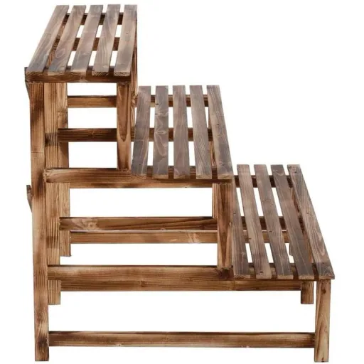 Pflanzentreppe Blumenregal Tannenholz 3 Stufen L120 x W80 x H80cm