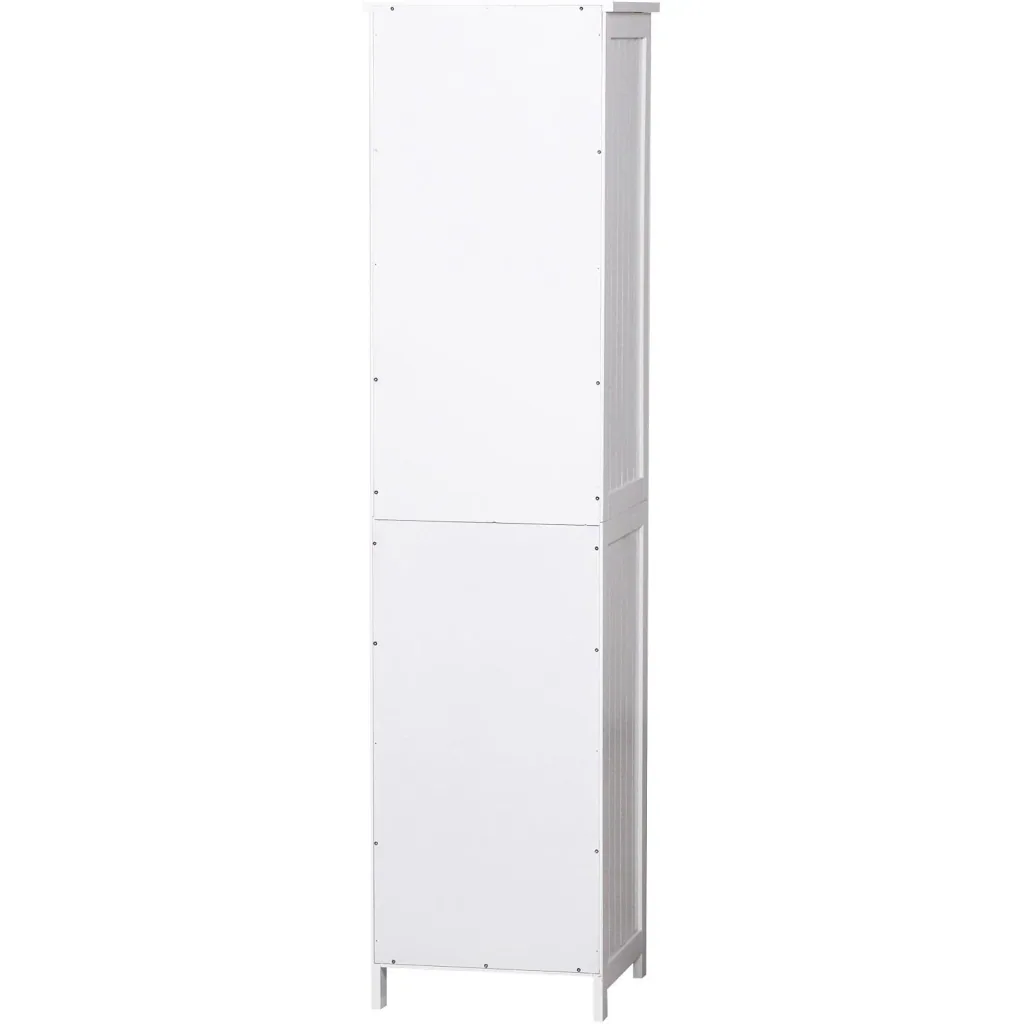 Kommode Badezimmerschrank Badschrank Badregal Standschrank verstellbare Regale Holz Weiß 40 x 38 x 160 cm