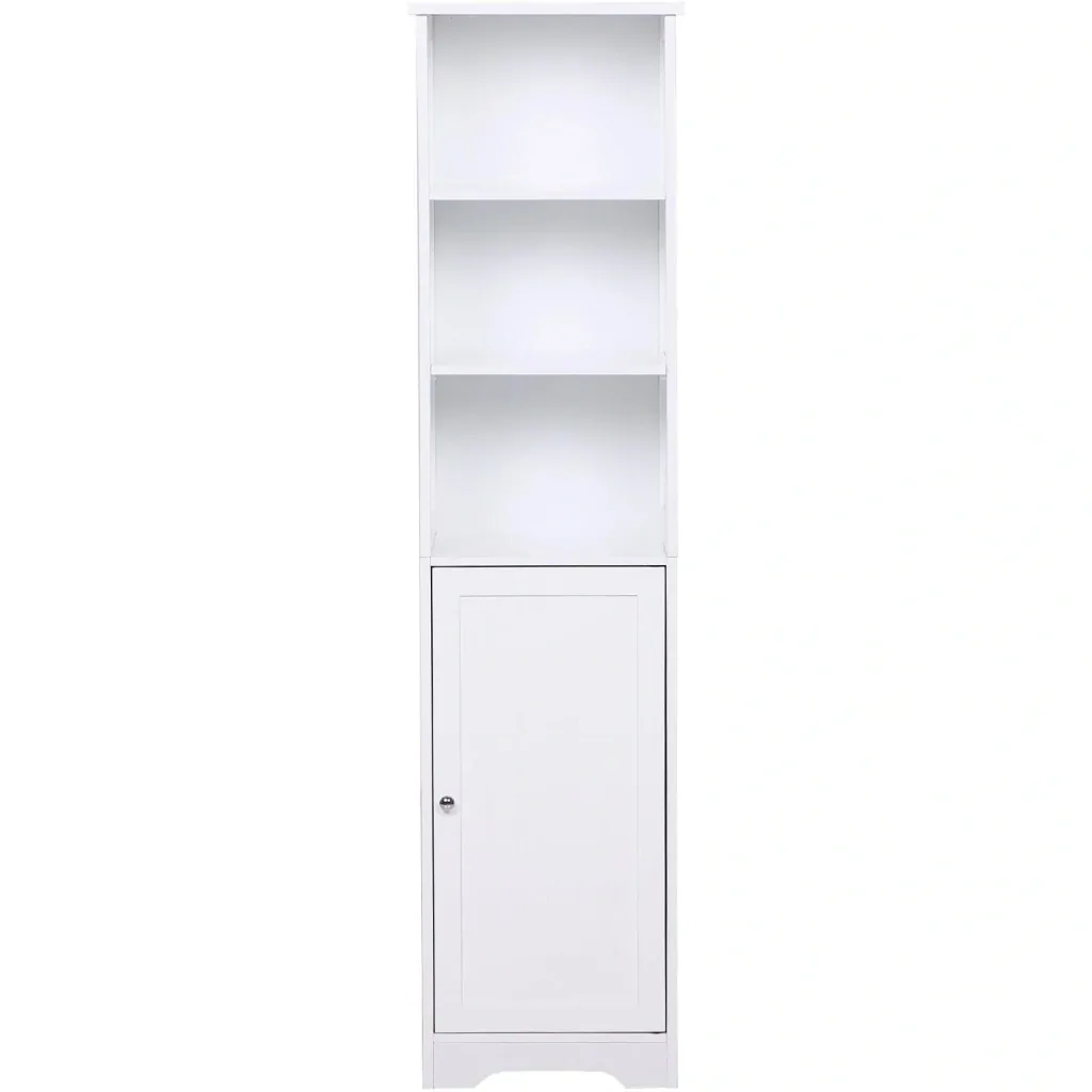Kommode Badezimmerschrank Badschrank Badregal Standschrank verstellbare Regale Holz Weiß 40 x 38 x 160 cm