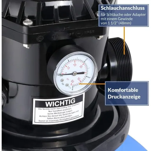 Sandfilterpumpe für Schwimmbad - 600W - 15.900 L/h - 60L Tank