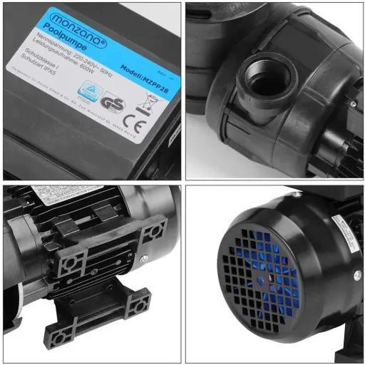 Sandfilterpumpe für Schwimmbad - 600W - 15.900 L/h - 60L Tank