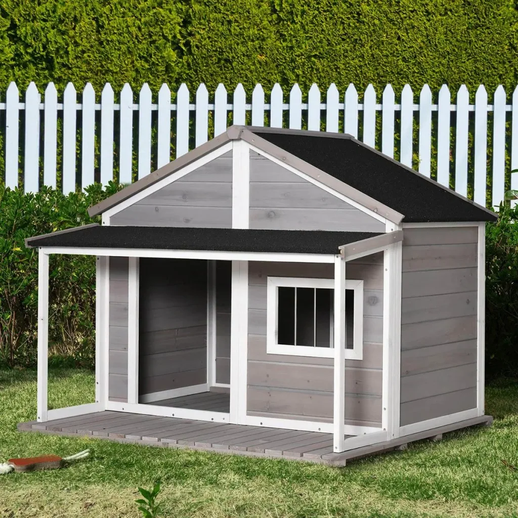 Hundehütte Country - Grau/Weiß - 127 x 112 x 109 cm