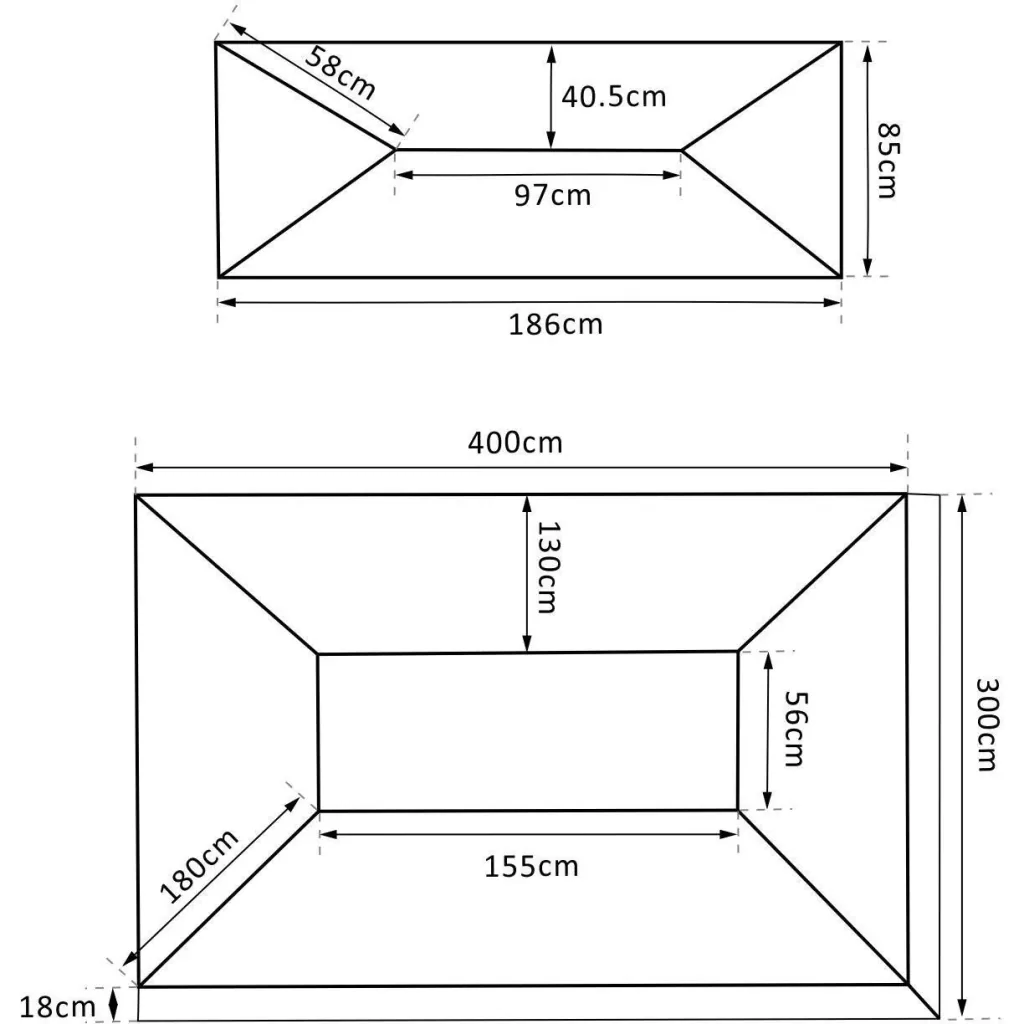 Ersatzdach für Metall-Gartenpavillon 3x4m terra