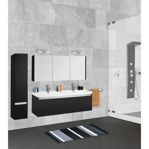 Badezimmermöbel Stripe 120cm - schwartz