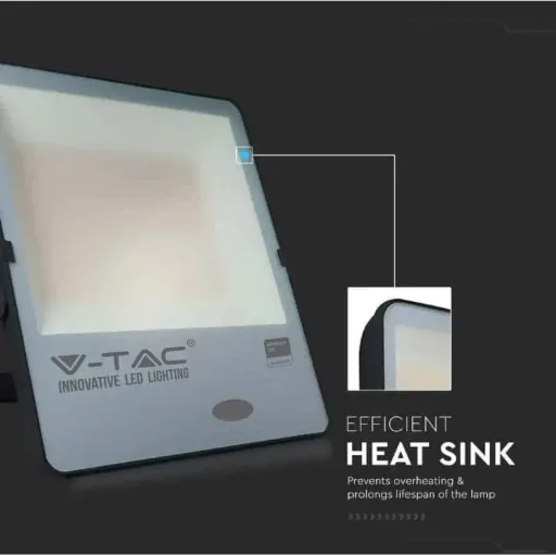VT-167S LED-Flutlicht mit Tag/Nacht-Sensor - 150 W - 15000 Lm - 3000K - schwarz