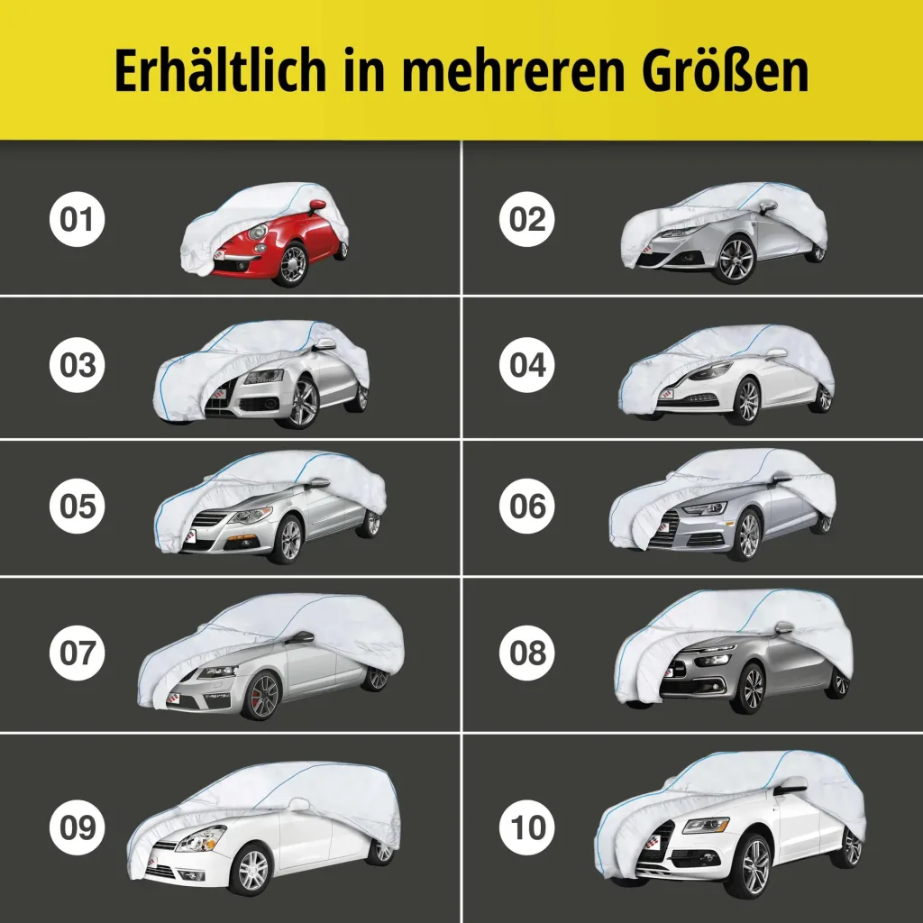 Autoabdeckplane Sun Reflect - Größe 8 - 415x172x170cm - 112g/m² - PES beschichtet
