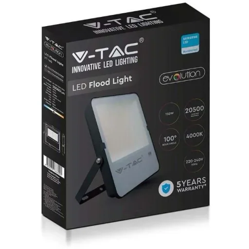 VT-162 LED-Flutlicht - 150 W - 20500 Lm - 4000K - schwarz - Extra effizient