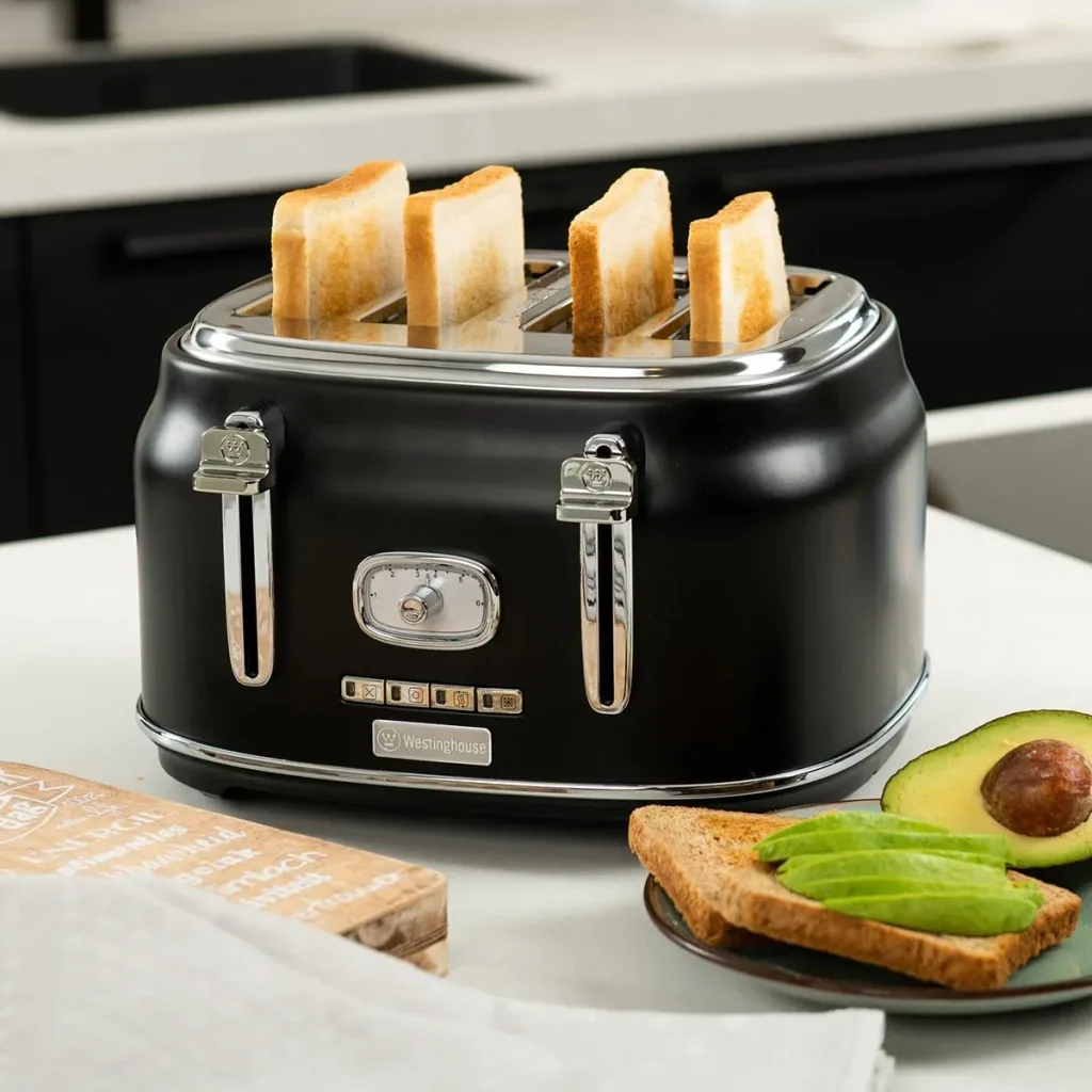 Retro-Toaster - 4-Scheiben-Toaster - Schwarz
