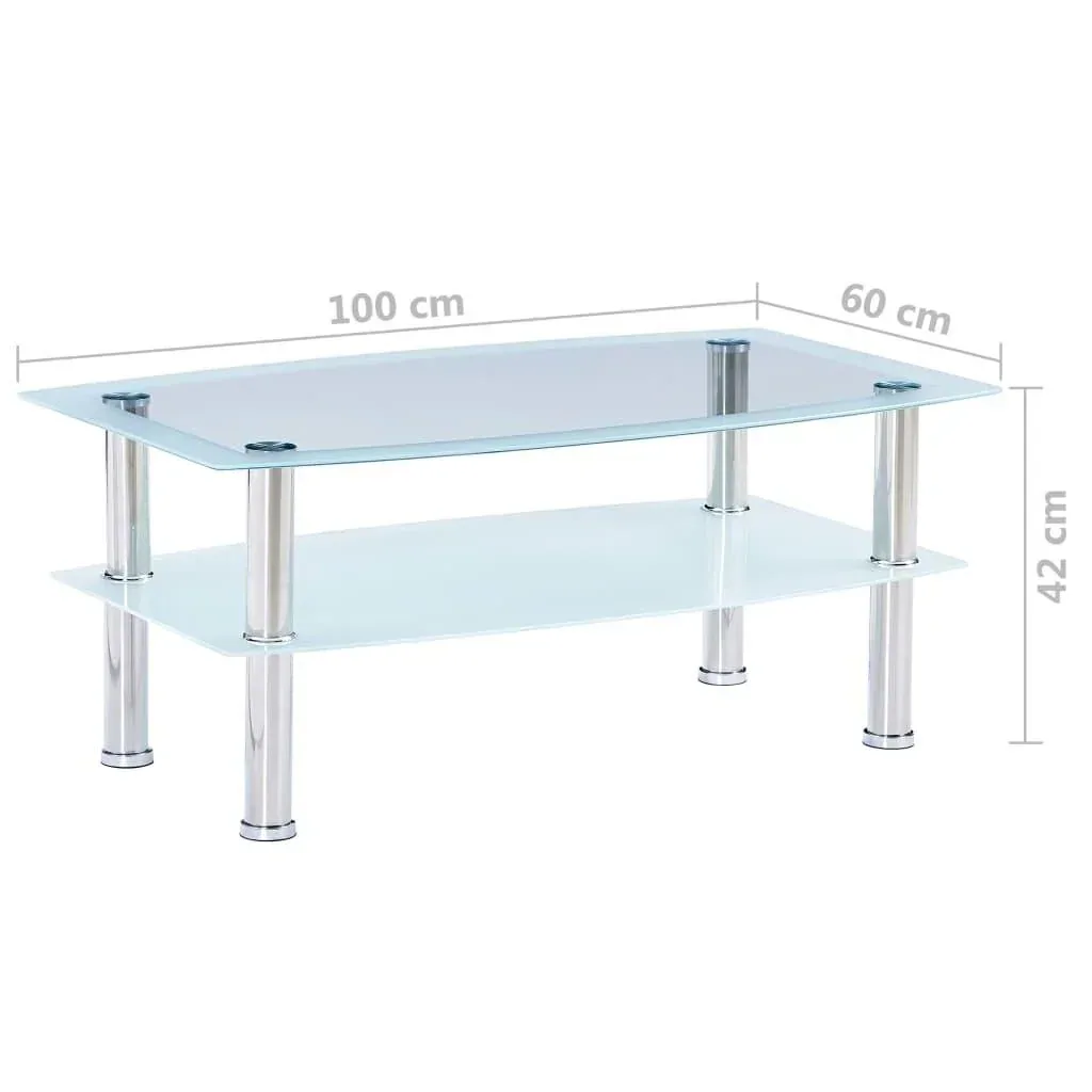 Couchtisch 100x60x42 cm gehärtetes Glas weiß