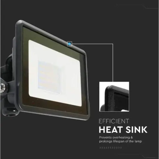 VT-128 LED-Flutlicht - 20W - 1510 Lm - 3000K - Schwarz