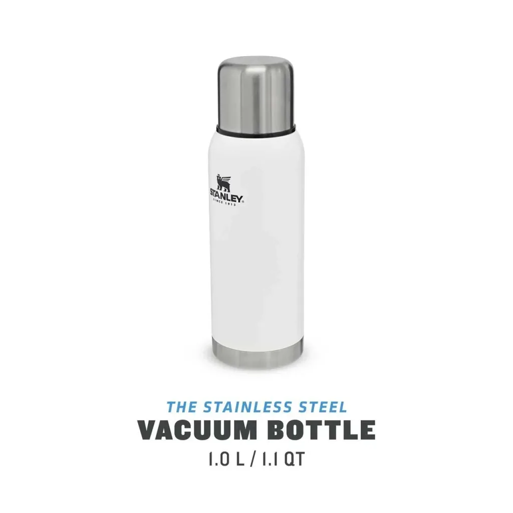 Adventure Vakuum-Flasche, 1,0 l, Edelstahl, matt weiss, Vakuum-Isolation, isolierter Trinkbecher