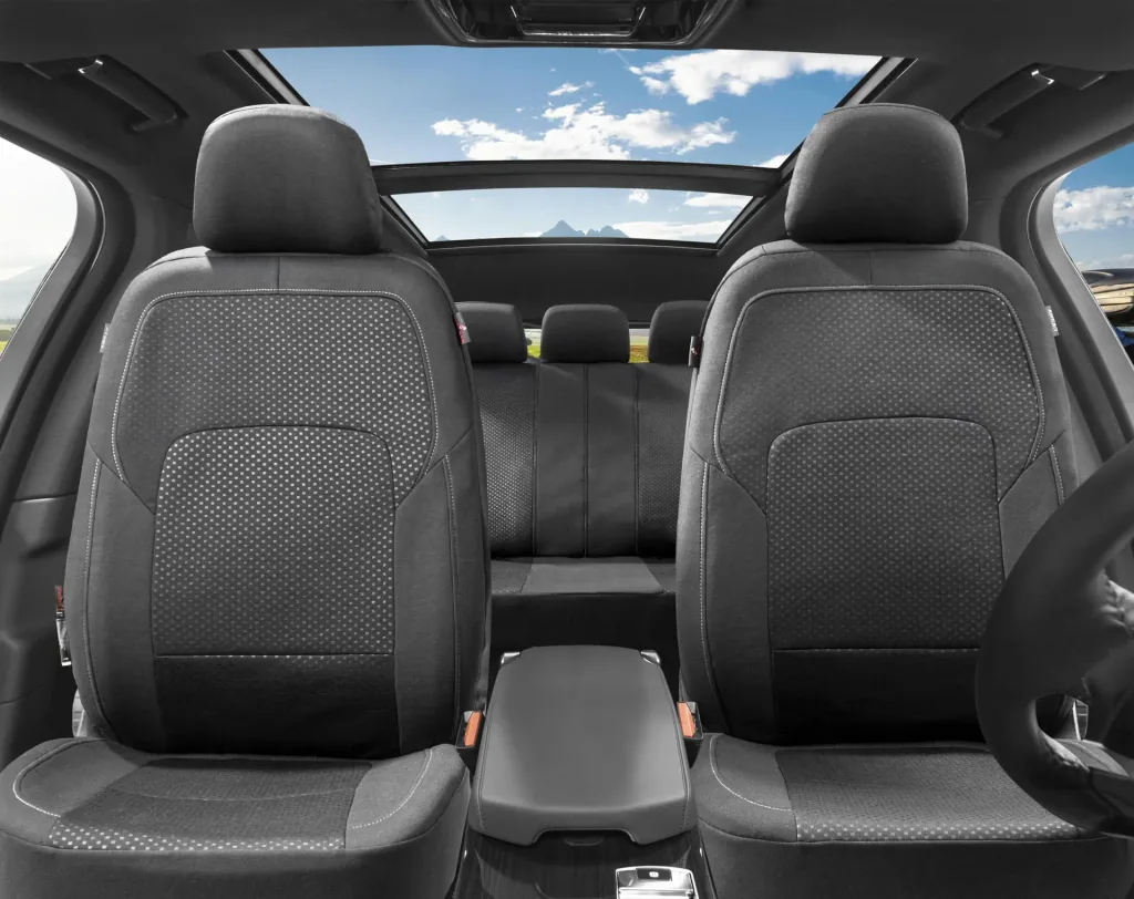 Autositzbezug Logan Premium , schwarz-silber , Komplettset 14-teilig