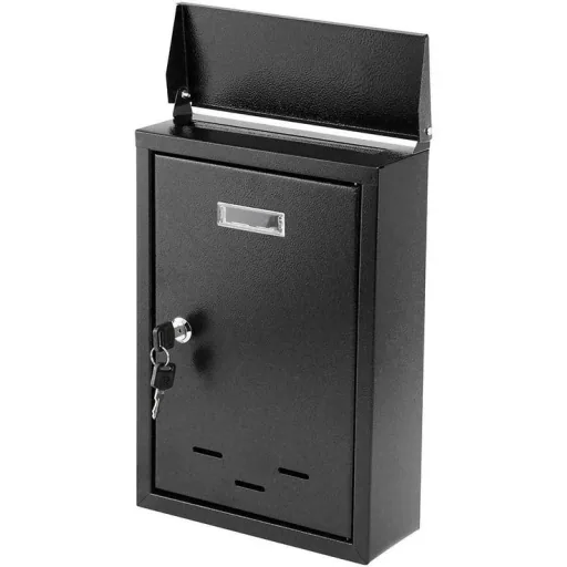Briefkasten mit 2 Tasten - schwarz - 285x200x60 mm