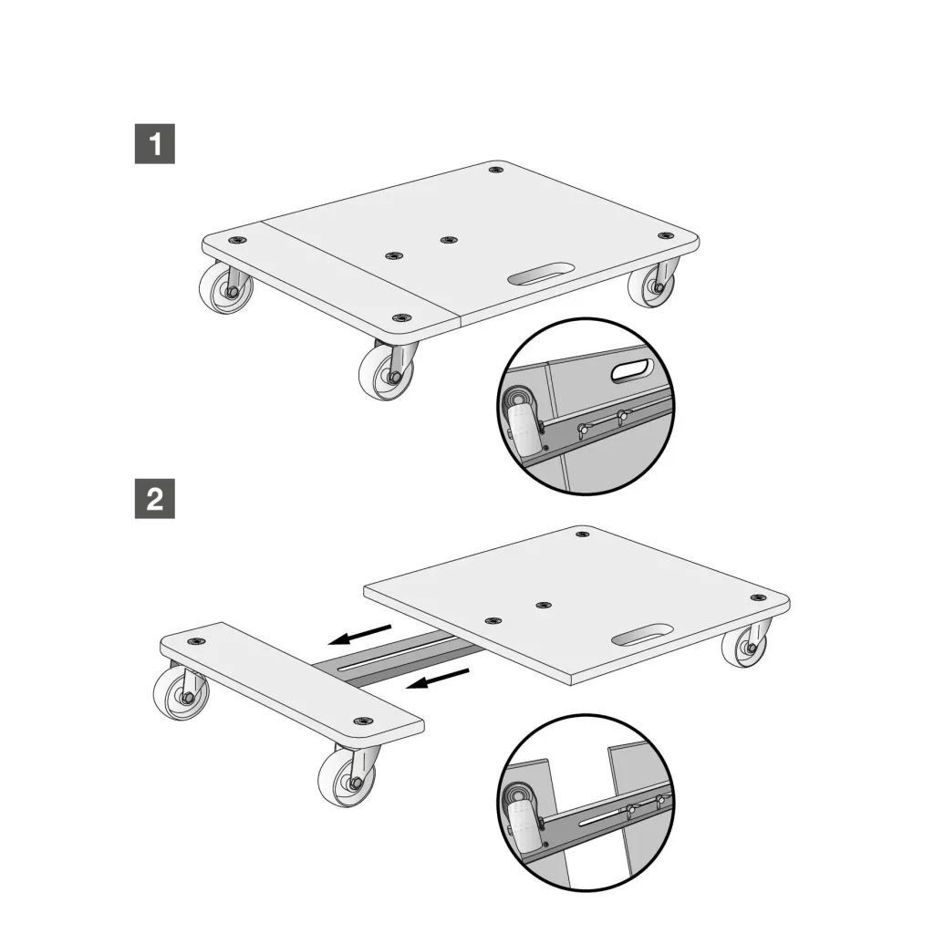 Transporthilfe MM 1332, 59-86 x 49 x 11 cm ausziehbar, harte Rollen Ø 75 mm, Rollenlager, Birke FSC®, Tragkraft 200 kg