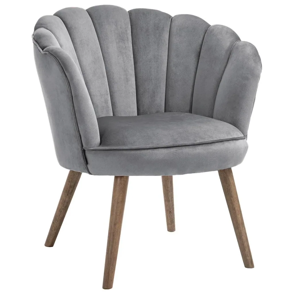 Esszimmerstuhl Küchenstuhl Sessel mit Rückenlehne Wohnzimmerstuhl Polyester Gummiholz Dunkelgrau 66 x 72 x 79 cm