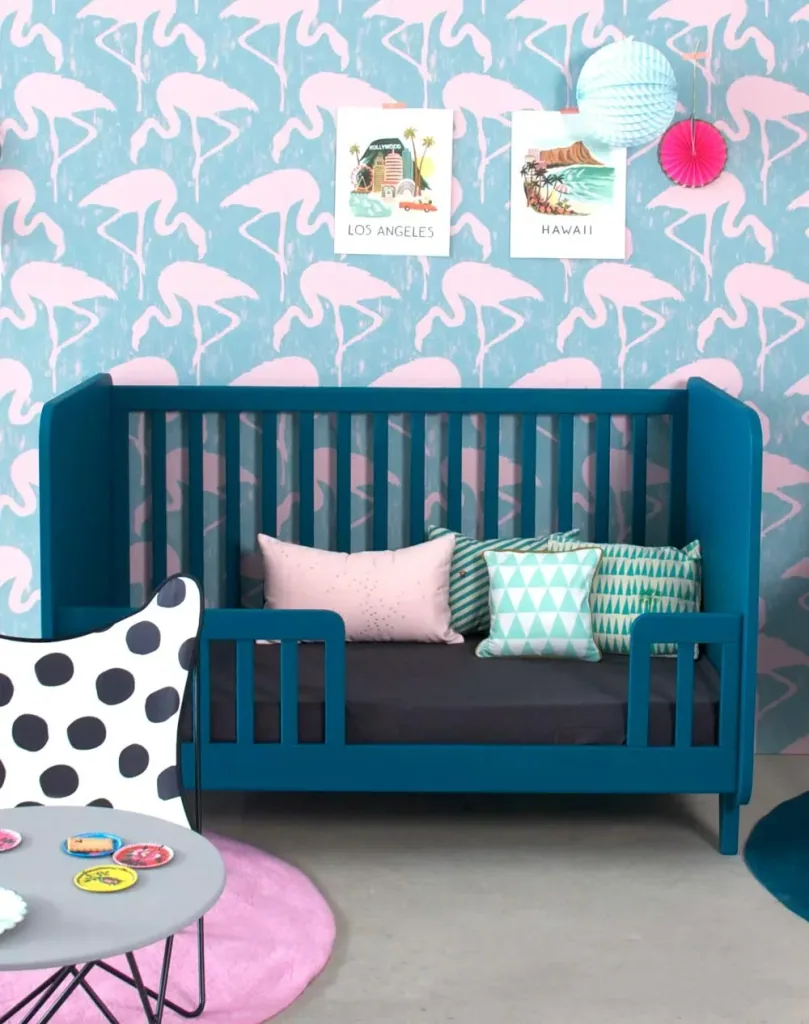 Laurette Babybett 70 x 140 cm Accroche Coeur, Farbe: grau