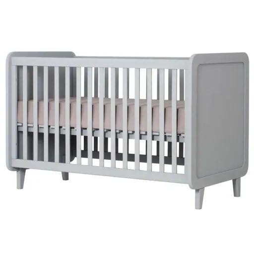 Laurette Babybett 70 x 140 cm Accroche Coeur, Farbe: grau