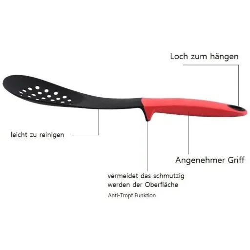 7-teiliges Küchenzubehör-Set - multicolor - Servierlöffel, Spatel, Spaghetti-Löffel, Schöpfkelle, Spachtel, Schaumlöffel