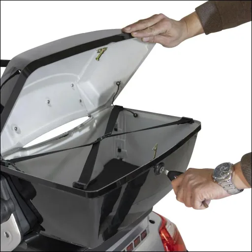 4-Rad E-Mobil Palermo 15 km/h silber inklusive Wind-und Wetterschutz