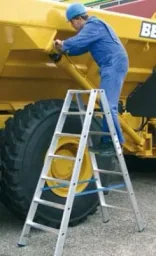 Stufen Doppelleiter 2 x 5 Stufen Leiter Alu