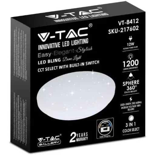 VT-8412-S LED-Deckenleuchte mit Sternabdeckung - 12W - 1200 Lumen