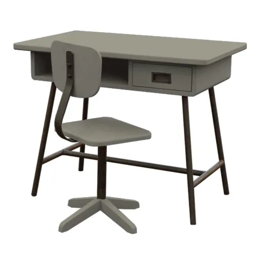 Laurette Kinderschreibtisch La Classe mit Stuhl, Farbe: taupe