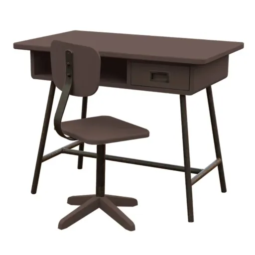 Laurette Kinderschreibtisch La Classe mit Stuhl, Farbe: taupe