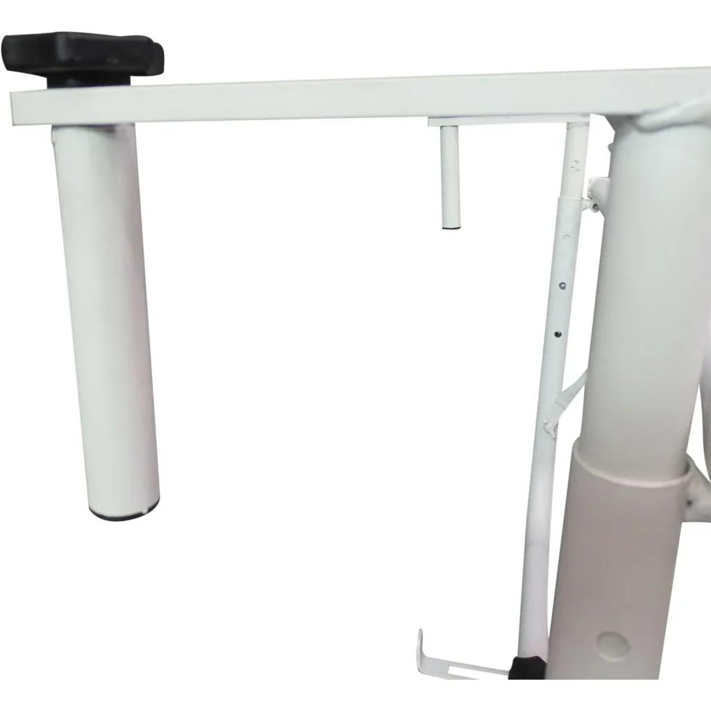 Balkonhängetisch Hängetisch höhenverstellbar viereckig Terrasse Metall Weiß L60 x B56,5 x H45 cm