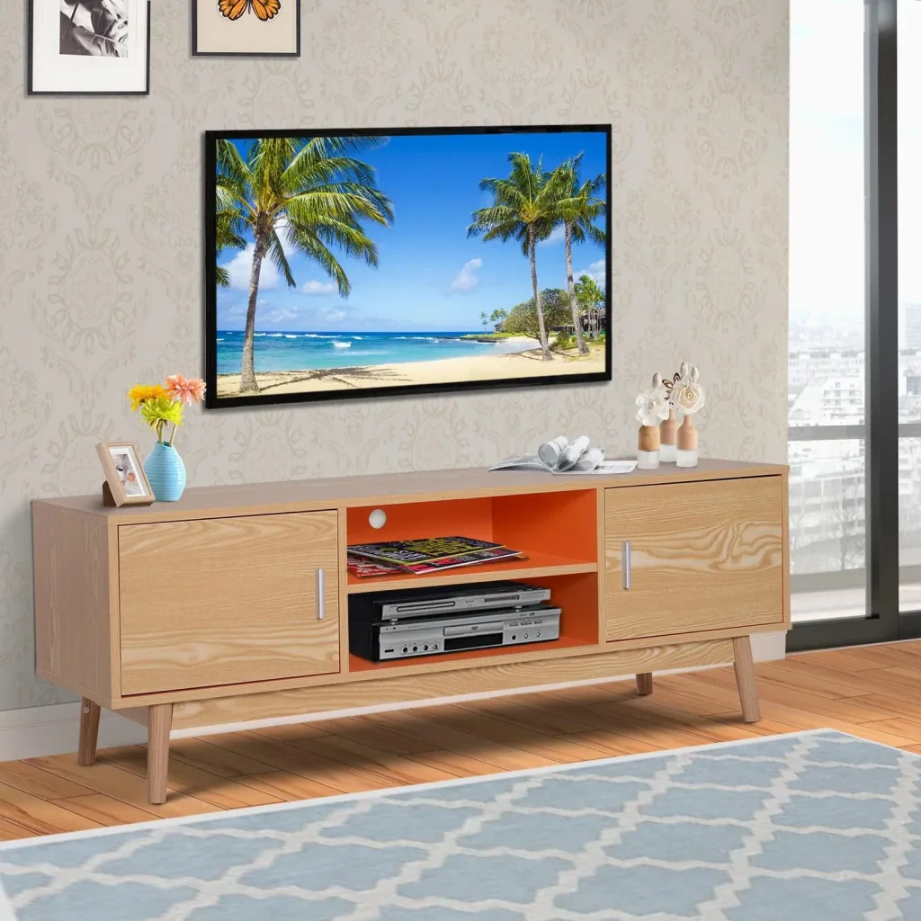 Fernsehtisch Fernsehschrank Lowboard TV-Schrank Retro-Stil Holz 130 x 38 x 46,5 cm