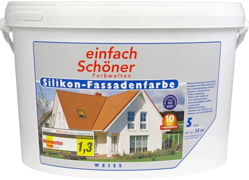Silikon Fassadenfarbe weiß, 5 Liter