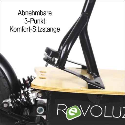 E-Roller "Revoluzzer" Safety 20 km/h inklusive Blinkanlage und Gepäck-Case schwarz
