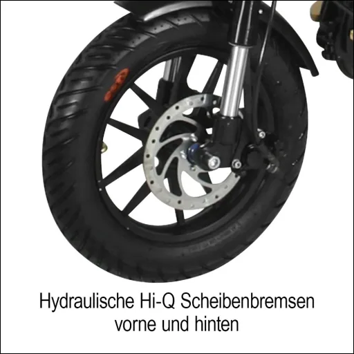 E-Roller "Revoluzzer" Safety 20 km/h inklusive Blinkanlage und Gepäck-Case schwarz