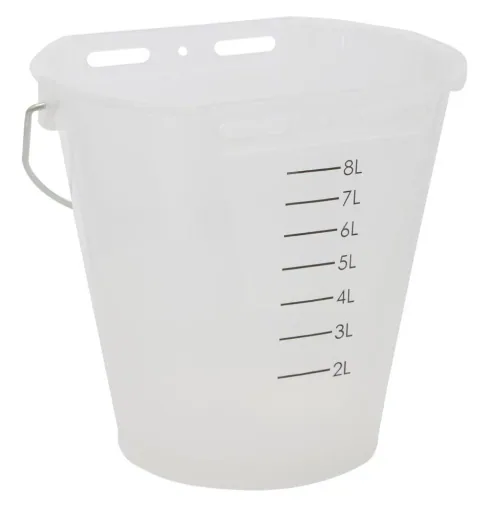 Kälber Tränkeeimer 8 l, weiß transparent