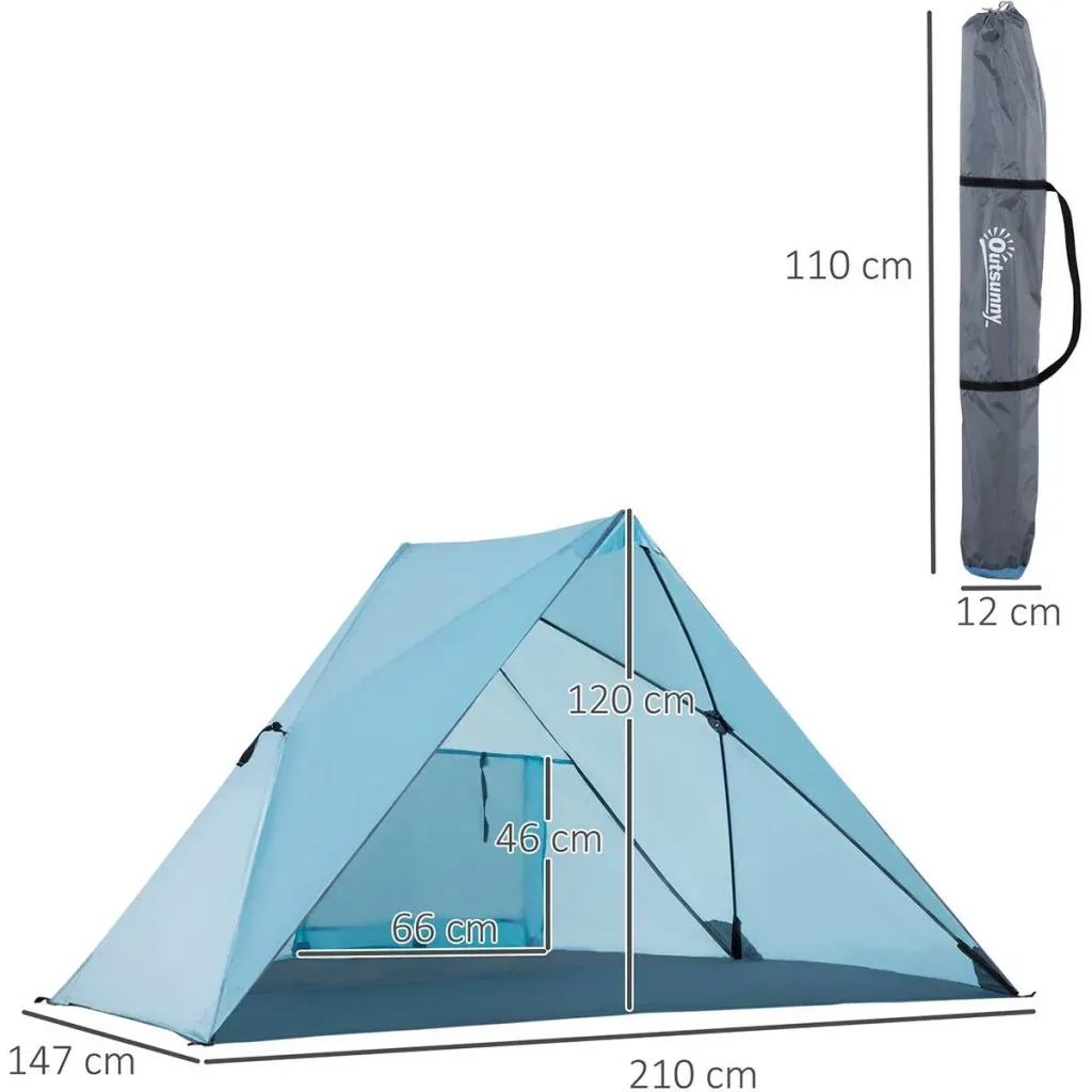 Strandzelt - UV-Schutz - Blau - 210 x 147 x 120 cm