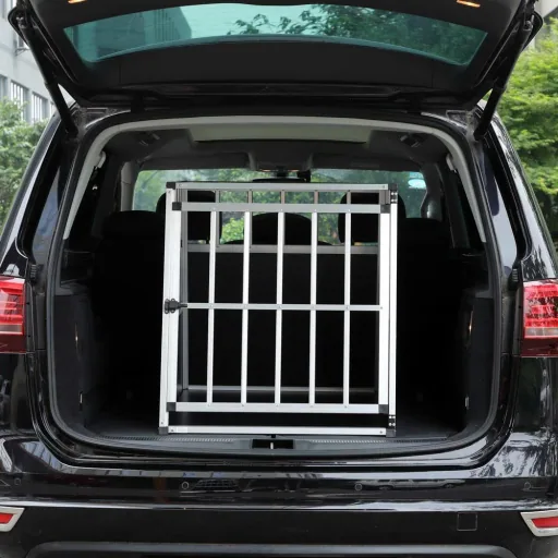 Hundetransportbox L 90x66x72cm Aluminium