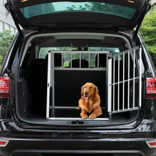 Hundetransportbox L 90x66x72cm Aluminium