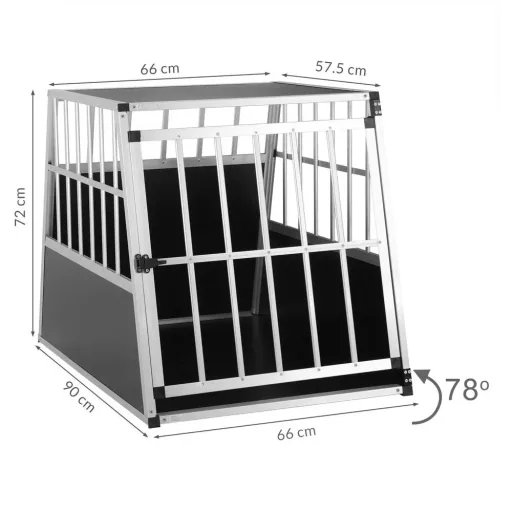 Hundetransportbox L 90x66x72cm Aluminium