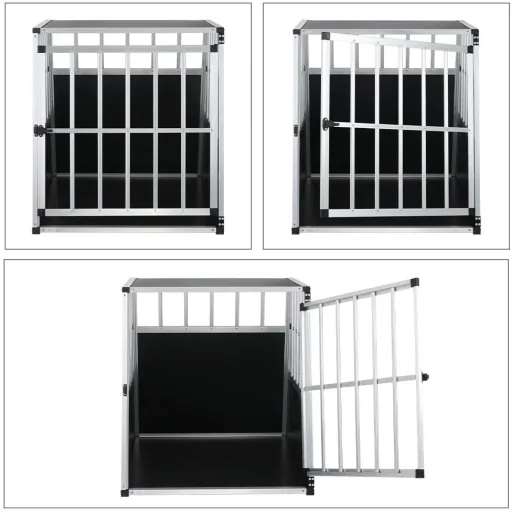 Hundetransportbox L 90x66x72cm Aluminium