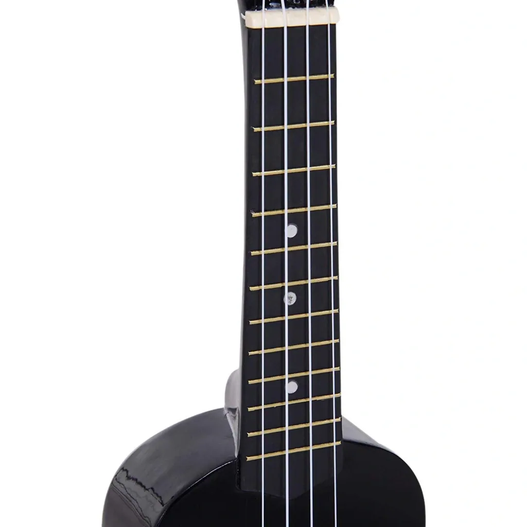 Ukulele Saiteninstrument Anfänger Nylonsaiten Birkenholz Schwarz 53 x 17,5 x 6,2 cm