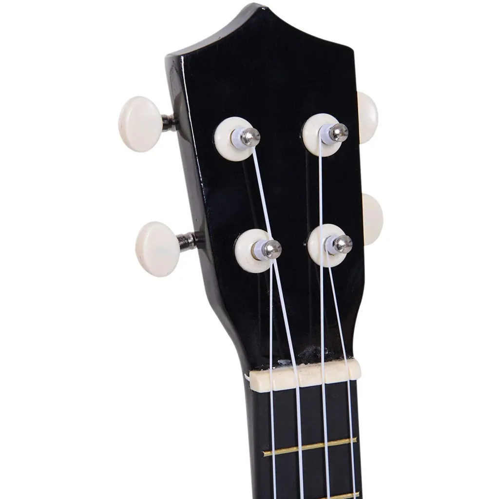Ukulele Saiteninstrument Anfänger Nylonsaiten Birkenholz Schwarz 53 x 17,5 x 6,2 cm