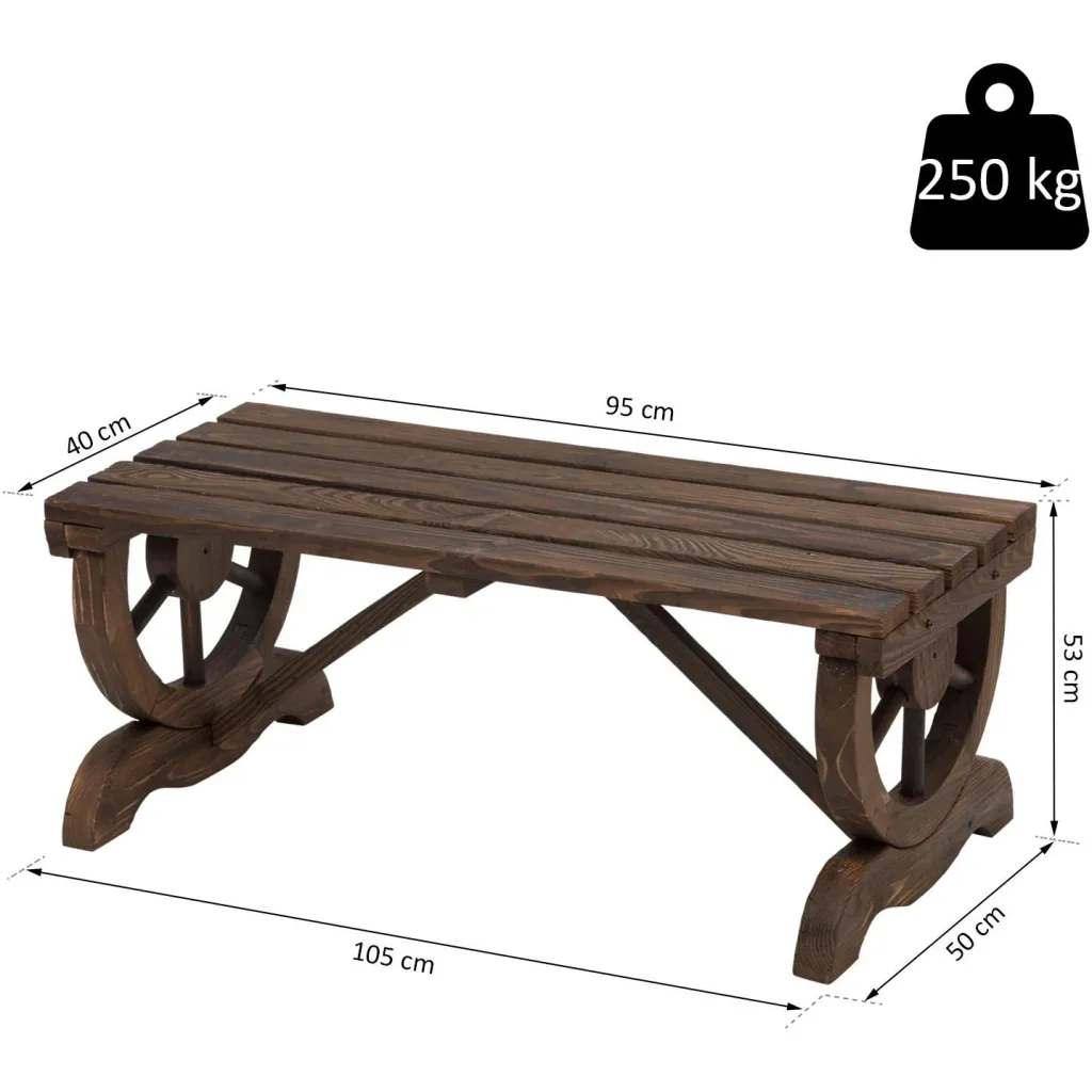 Sitzbank im Wagenrad-Design