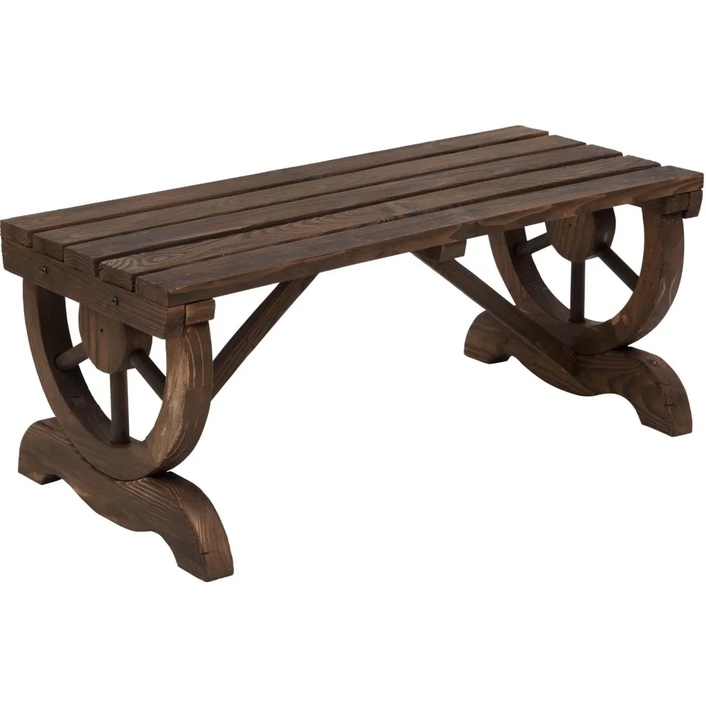 Sitzbank im Wagenrad-Design