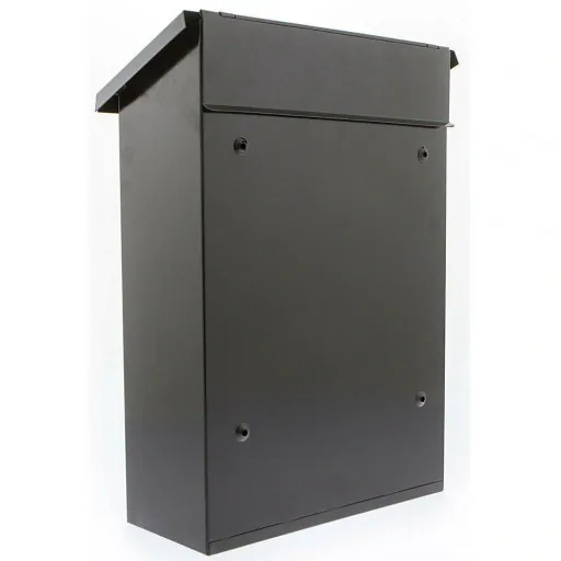 NL Briefkasten mit 2 Tasten - schwarz - 400x250x100 mm